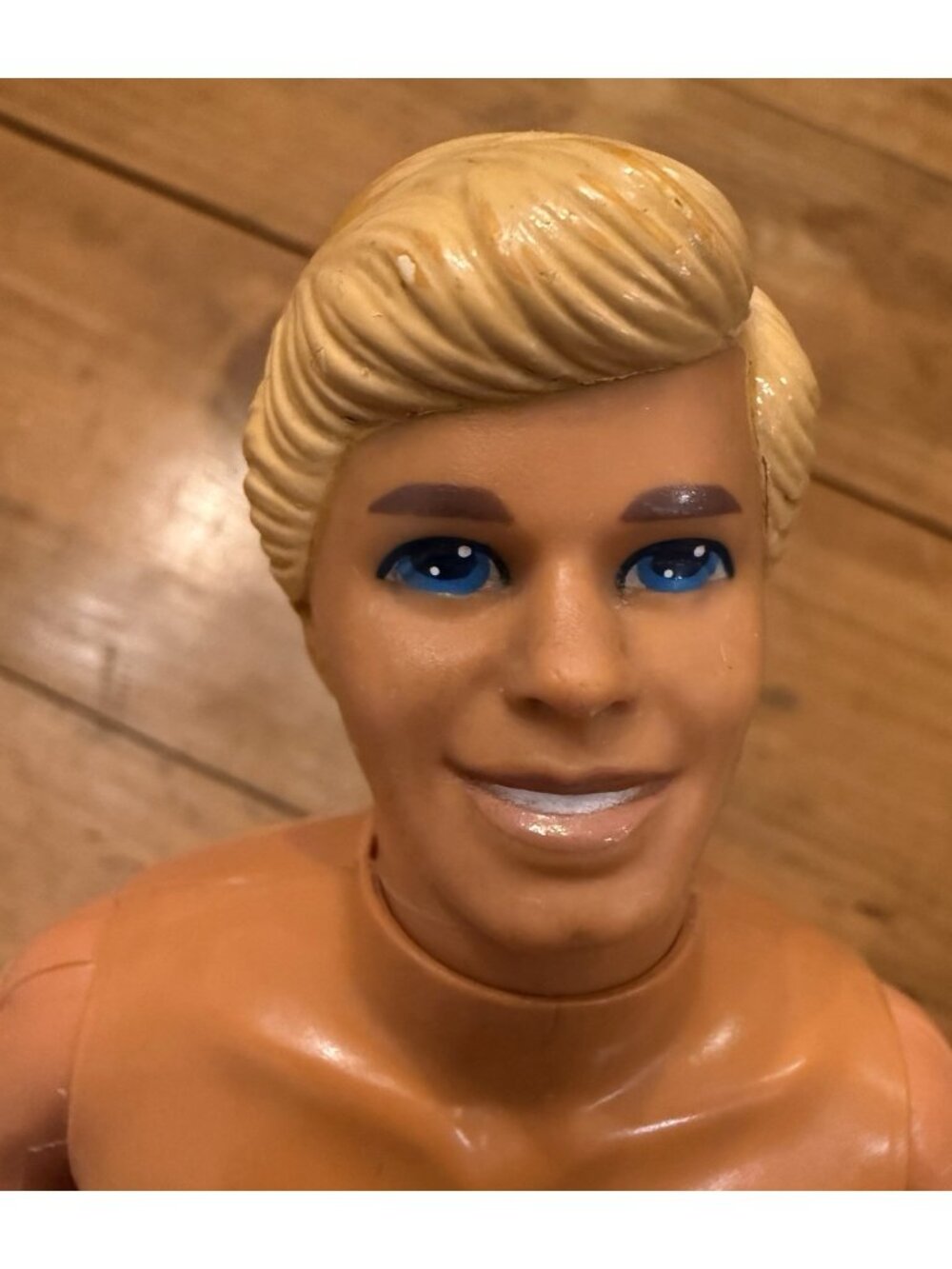 Vintage 1988 Barbie Ken Doll Blonde Hair Blue Eyes Tan Nude Twist and Turn Waist